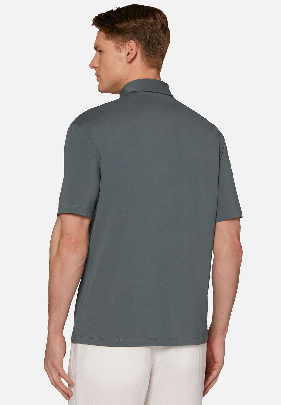 Polo Shirt In Stretch Supima Cotton, Green, hi-res