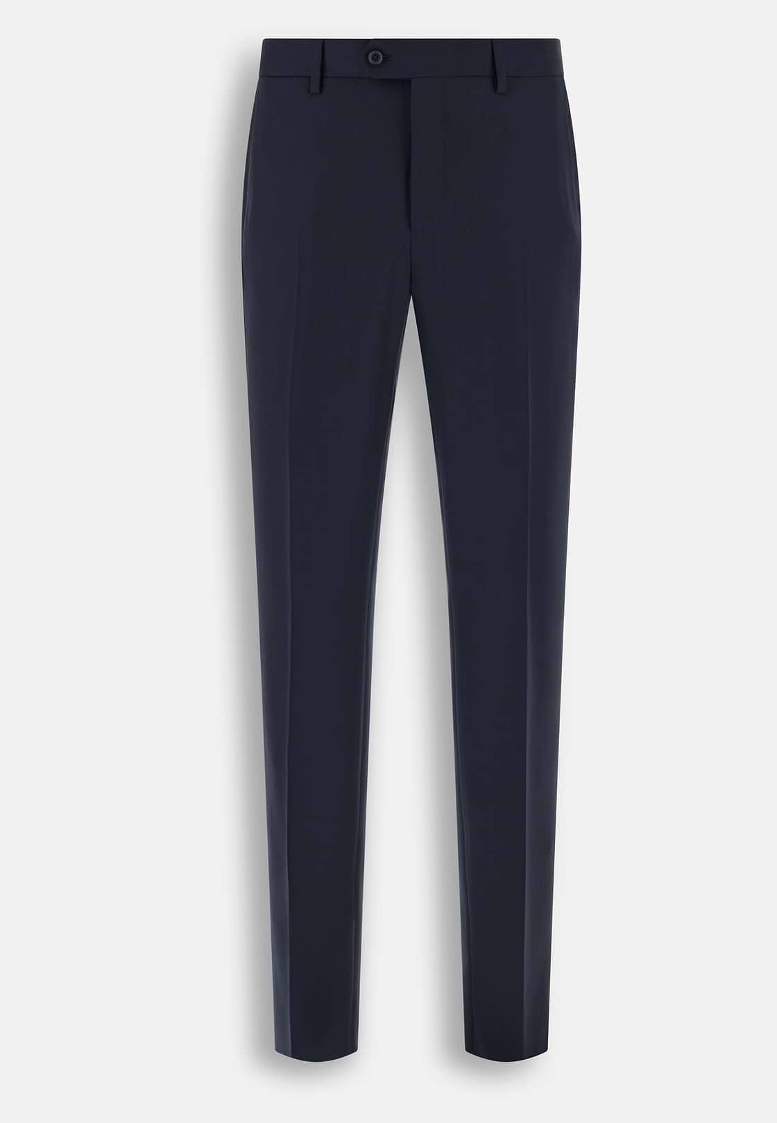 Suit Pinstripe in S130 Wool, Navy blue, hi-res, 8