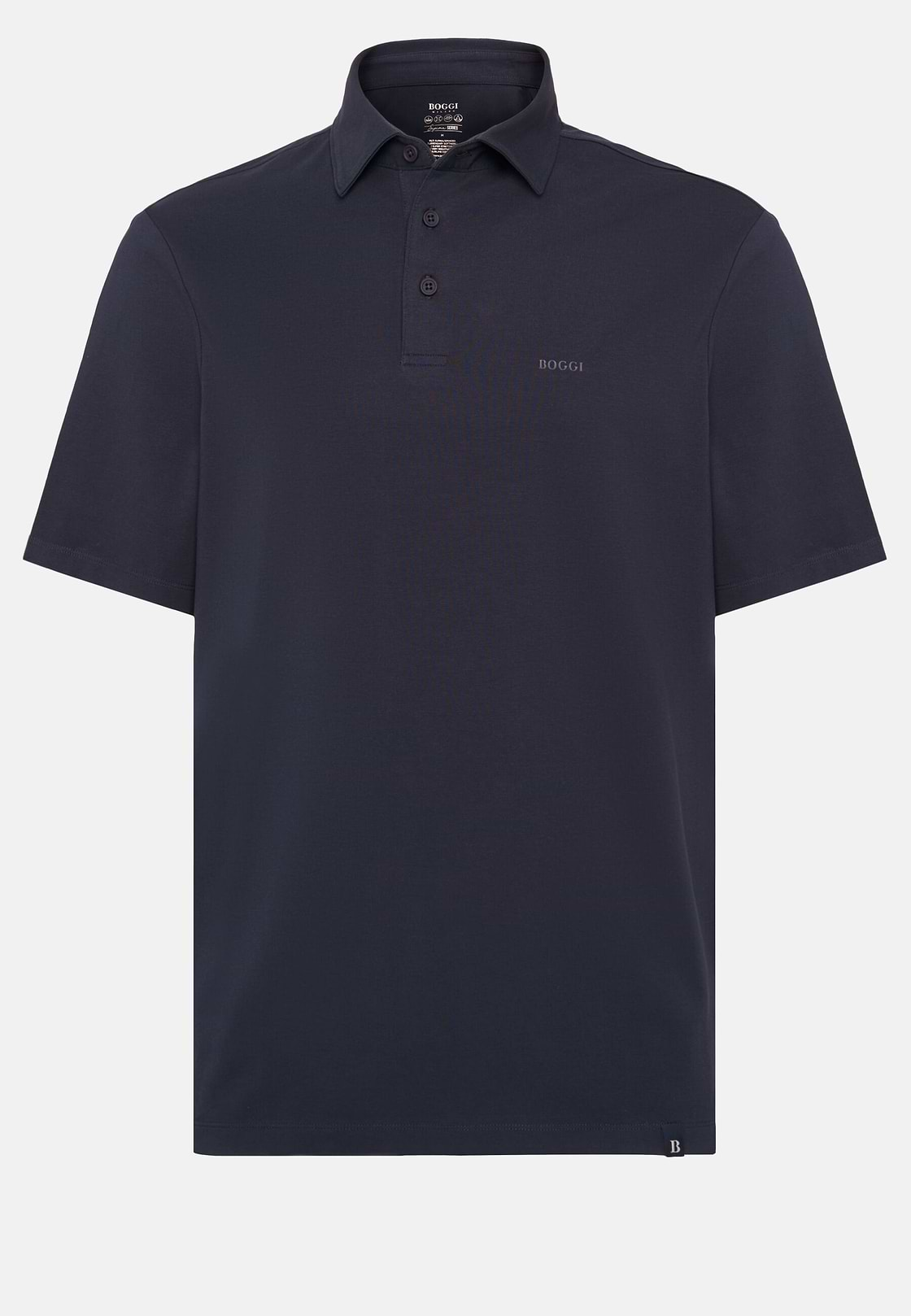 Polo Aus Elastischer Supima-Baumwolle, Navy blau, hi-res