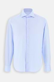 Overhemd in Katoen Dobby Slim Fit, Light Blue, thumb, 7