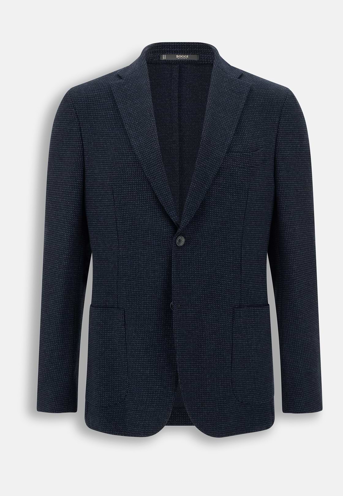 Blazer Micro Patterned Cotton Blend B Jersey, Navy blue, hi-res, 6