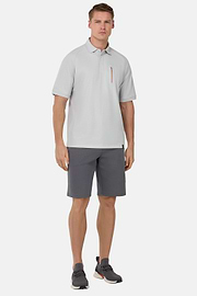 Bermuda Shorts in Lightweight Cotton Blend Scuba, Charcoal, hi-res