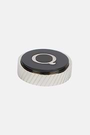 Circular letter q for cufflinks, Black, hi-res