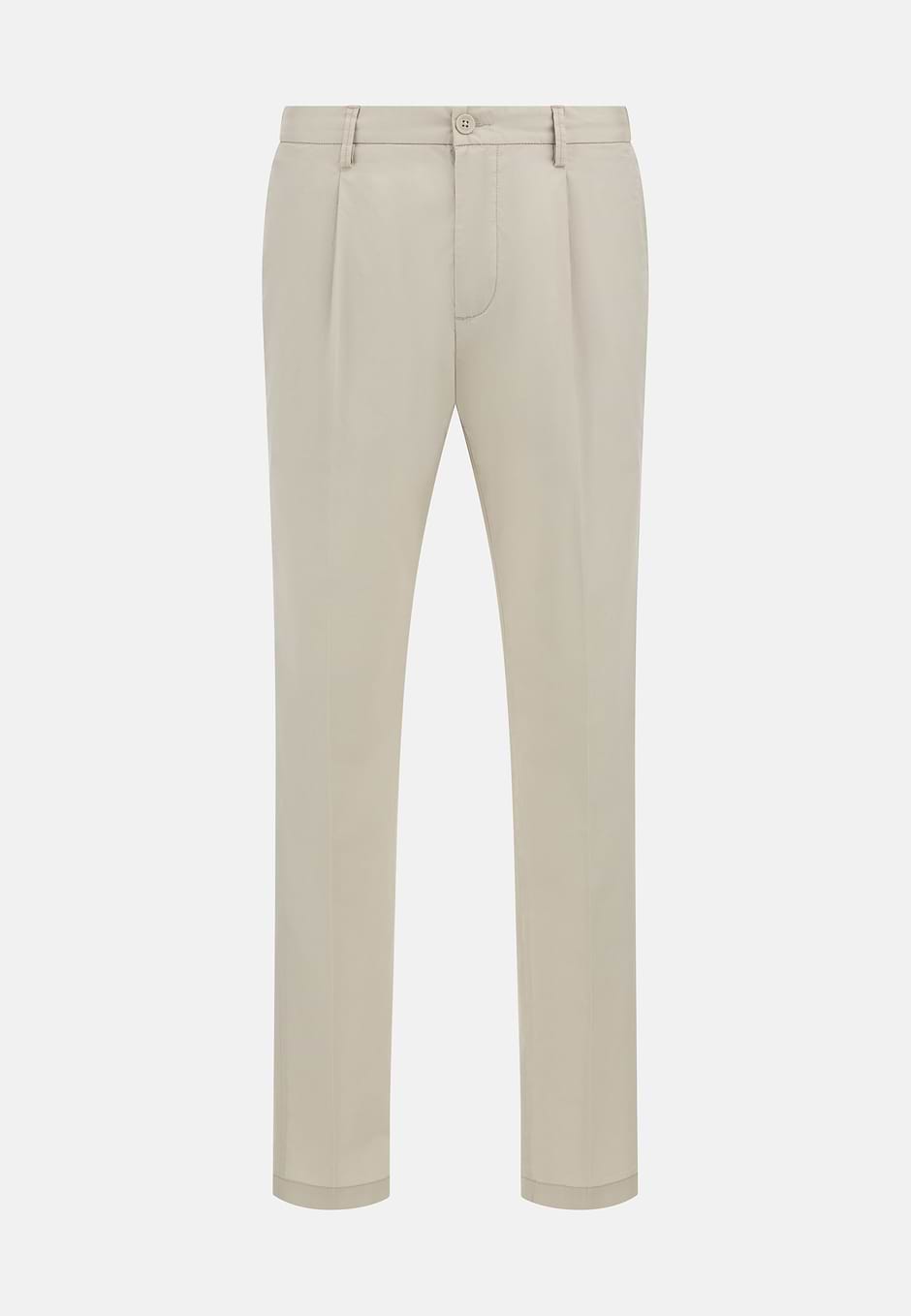 Pantalon en Coton Extensible avec Pinces, Sable, hi-res
