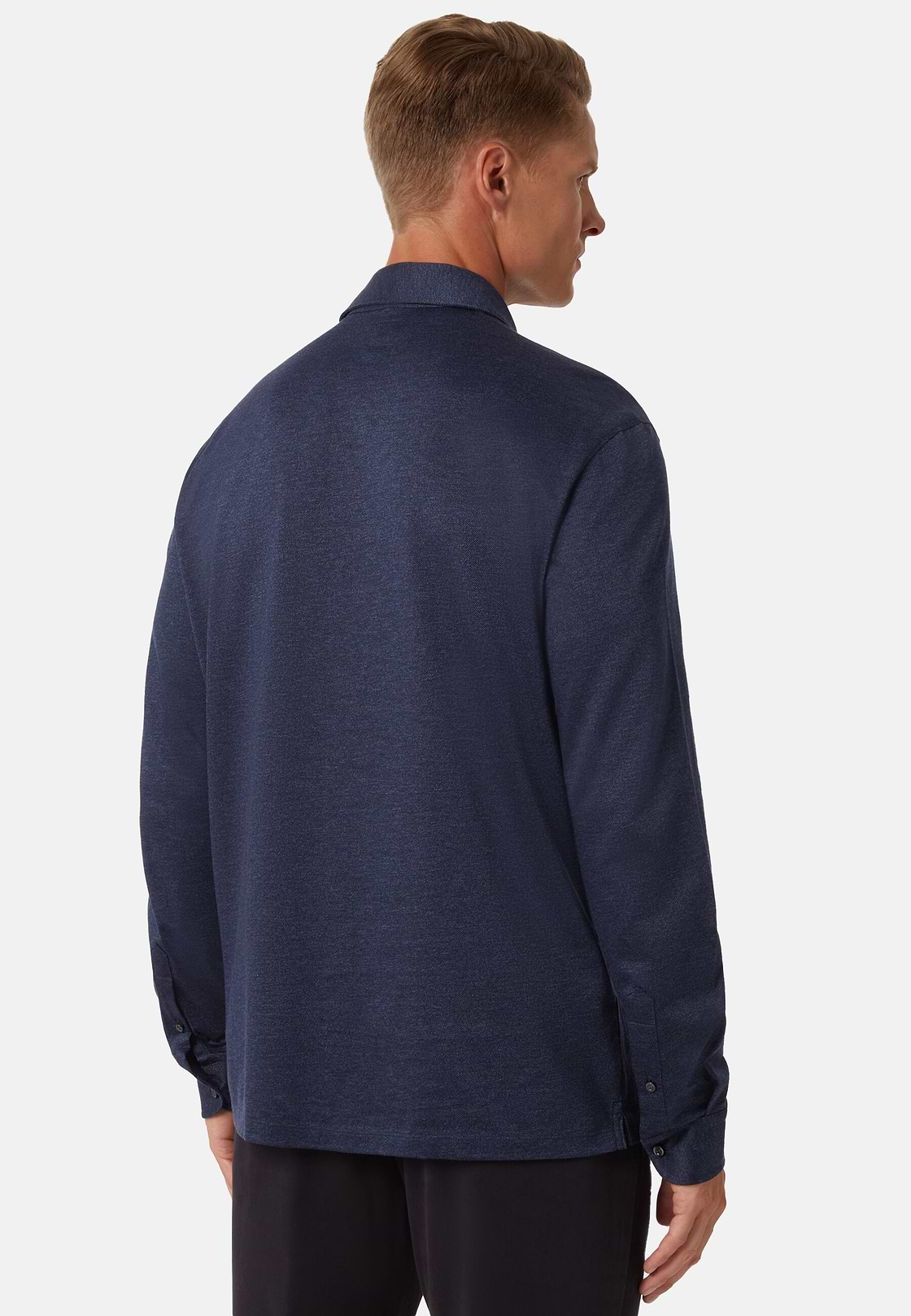 Polo In Jersey Di Cotone Regular Fit, Navy, hi-res