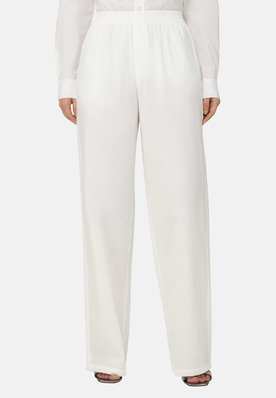 Cotton Trousers, White, hi-res, 1