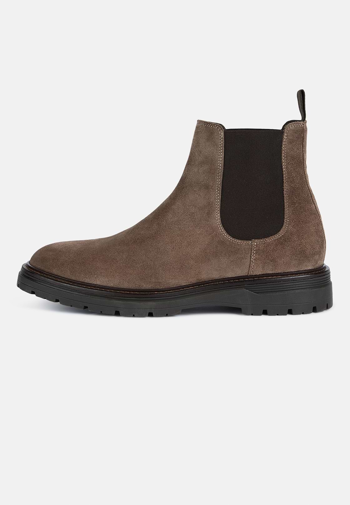 Suede Leather Ankle Boots, Taupe, hi-res