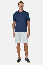 T-Shirt In Stretch Supima Cotton, Blue, hi-res