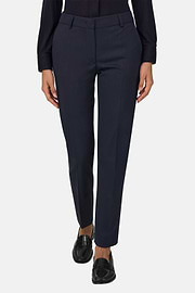 Trousers in Wool Blend Tapered Leg, Navy blue, thumb, 1