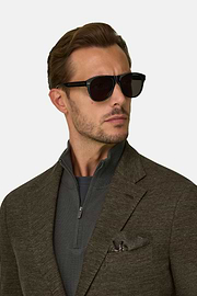 Structured Blazer in Cotton Blend, Brown, thumb, 3