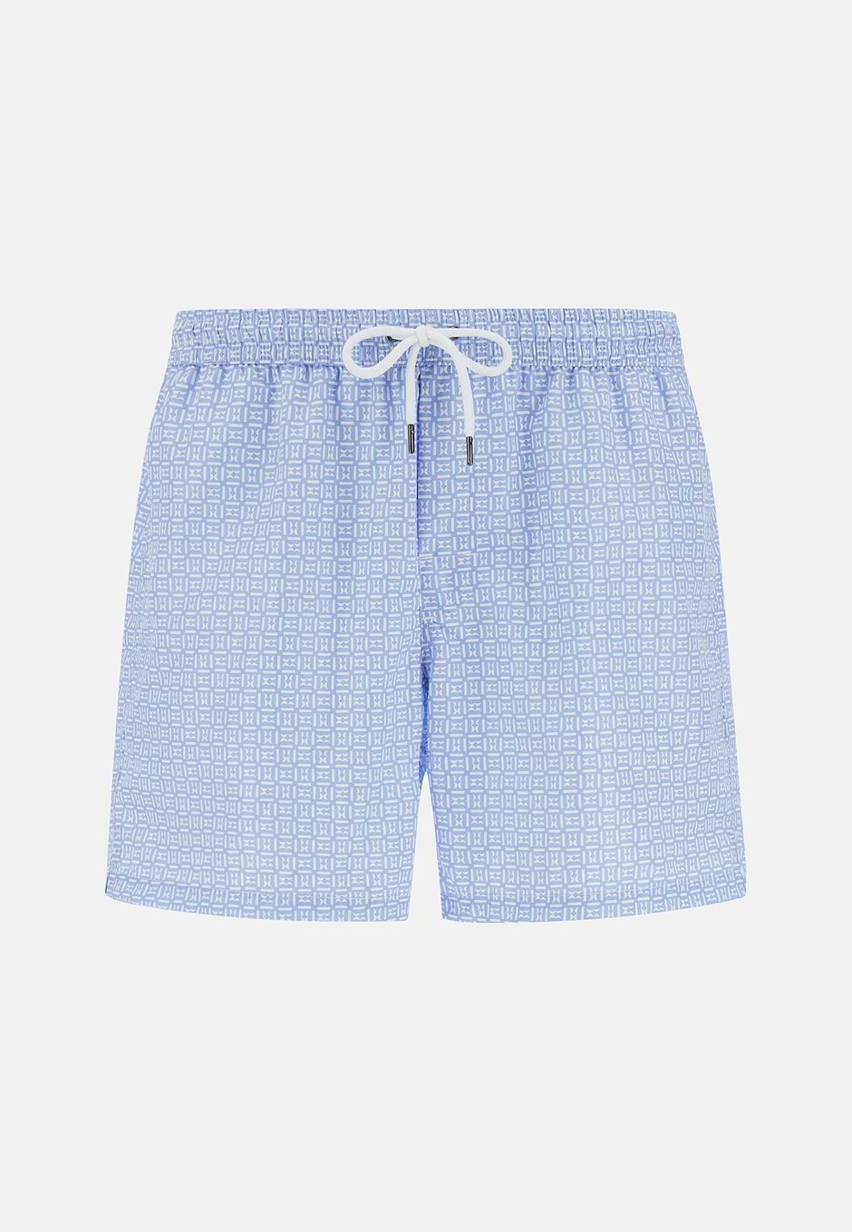 Traje de baño estampado con logotipo, Azul claro, hi-res