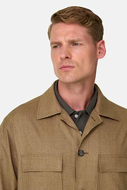 Shacket in Wool Flannel, Biscuit, thumb, 3