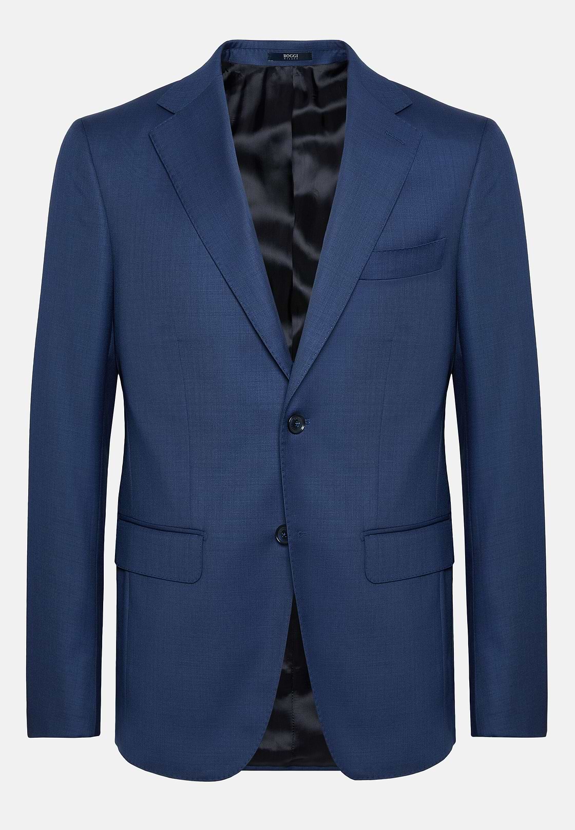 Veste Bleue En Laine Grain De Poudre, Bleu, hi-res