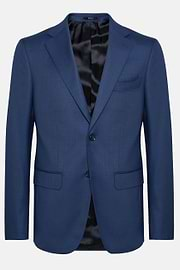 Veste Bleue En Laine Grain De Poudre, Bleu, hi-res