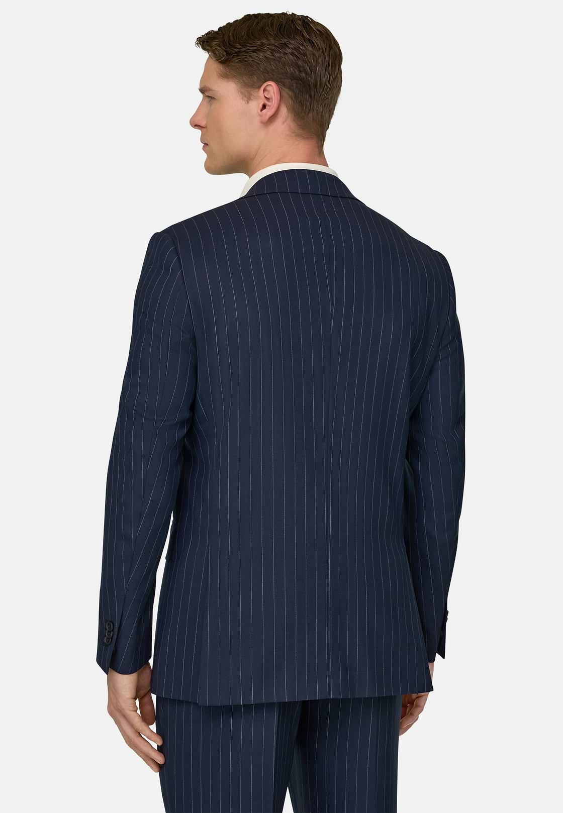 Striped Wool Suit, Navy blue, hi-res, 3