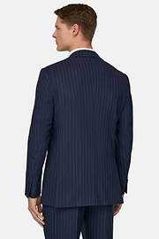 Striped Wool Suit, Navy blue, thumb, 3