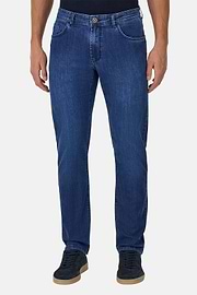 Jean Ultraléger Bleu Moyen En Denim Extensible, Bleu, hi-res