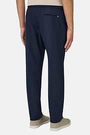 Hose Aus Wolle Mit Kordelzug, Navy blau, thumb, 3