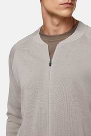 Sand Merino Wool Tech Bomber Jacket, Sand, hi-res