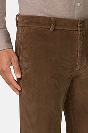 Stretch Velvet Trousers, Brown, thumb, 3
