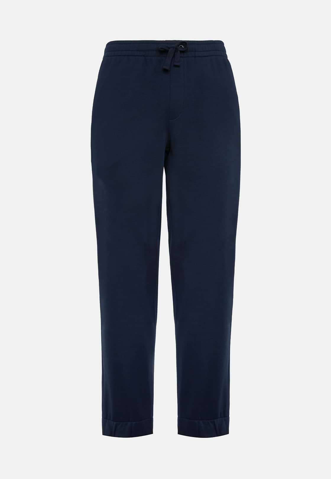 Cotton Mixed Sweater Pants, Navy blue, hi-res