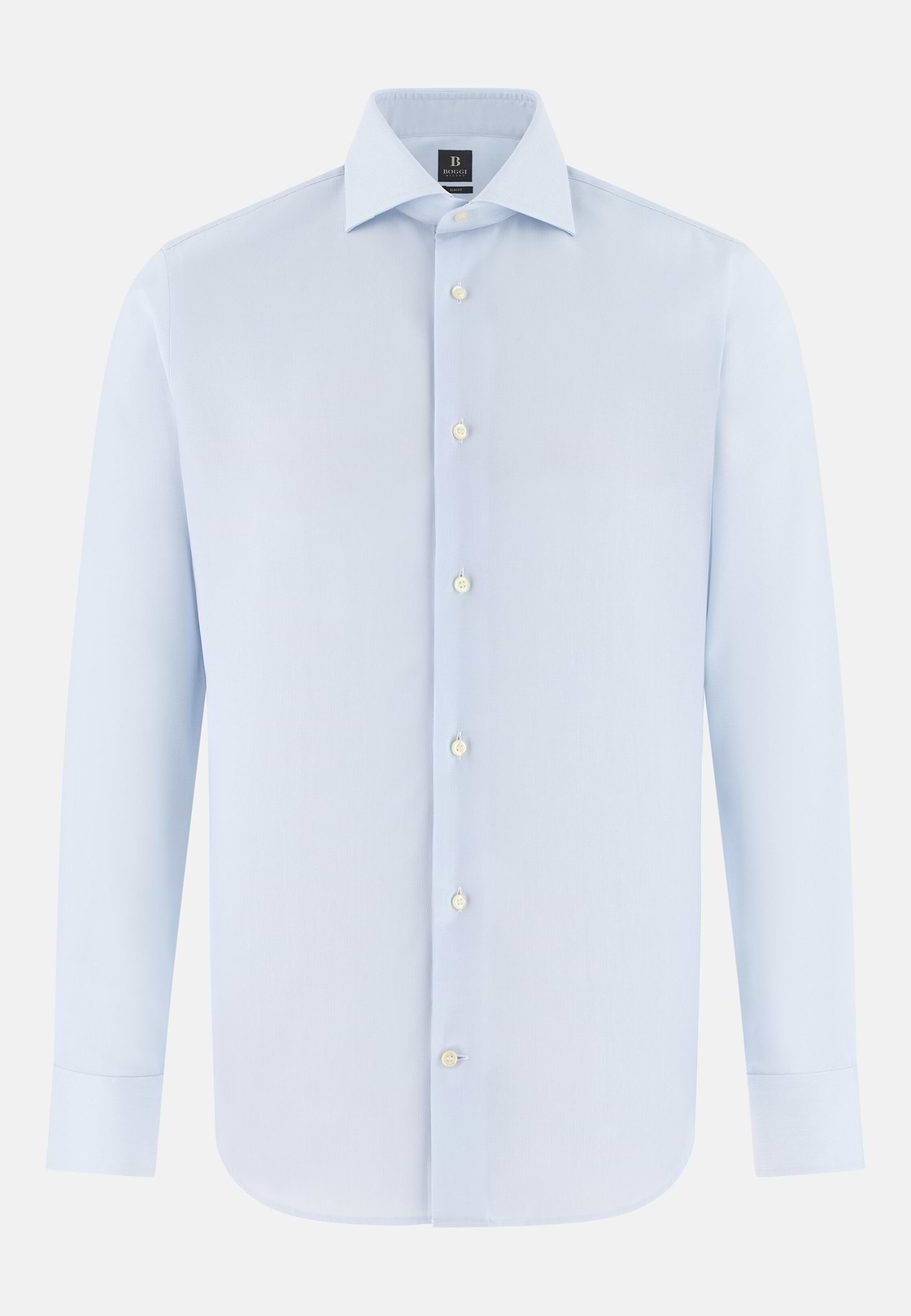 Camicia In Cotone Slim Fit, Azzurro, hi-res, 6