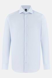 Camicia In Cotone Slim Fit, Azzurro, thumb, 6