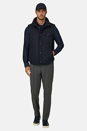 Gesteppte Weste aus technischem Gewebe, Navy blau, thumb, 2