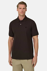Polo In Pique Di Cotone Regular Fit, Marrone scuro, thumb, 1
