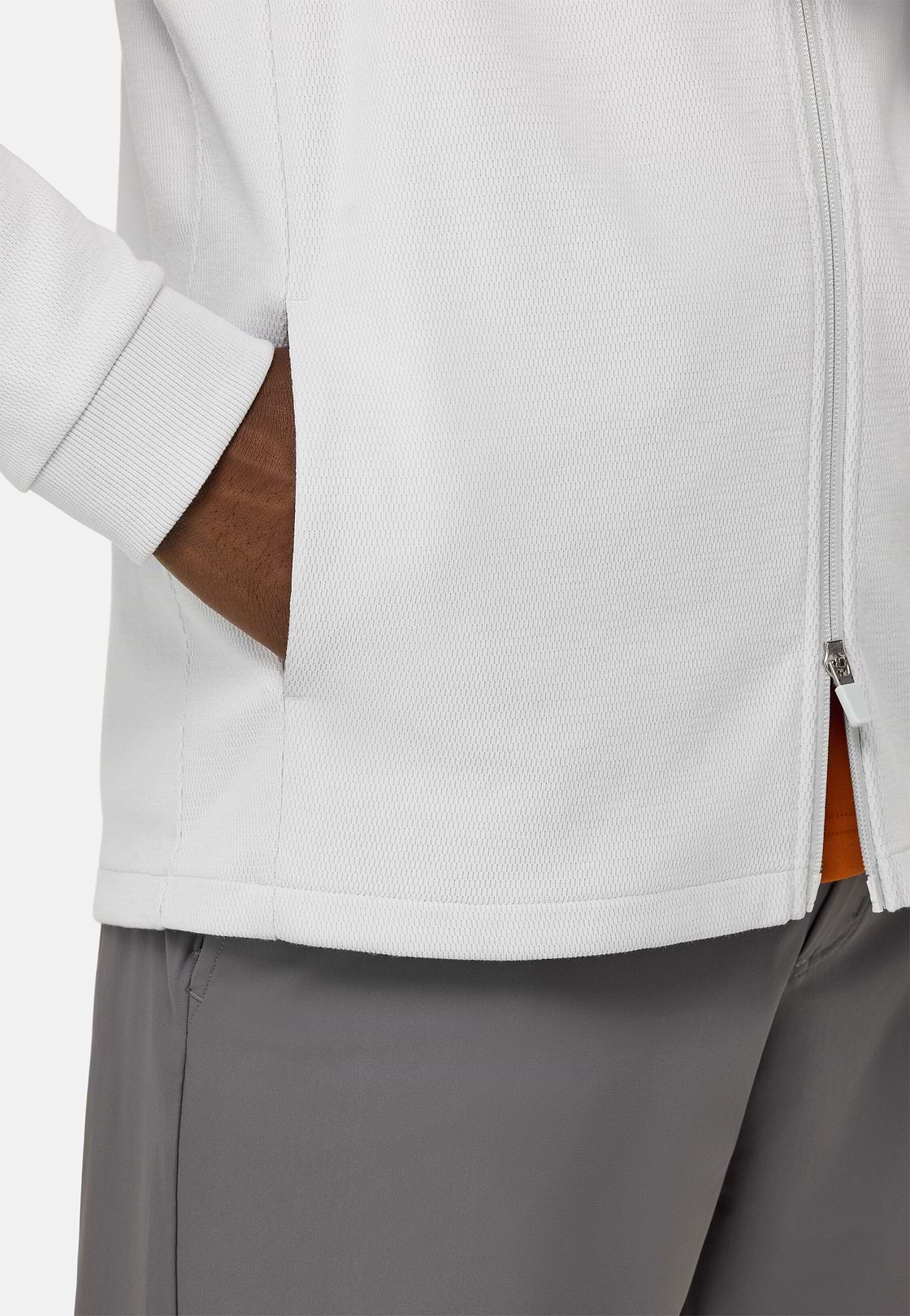 Cotton Blend Full-Zip Sweatshirt, Ice, hi-res
