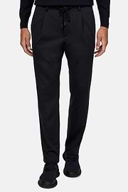 B Tech Wool Trousers, Navy blue, hi-res