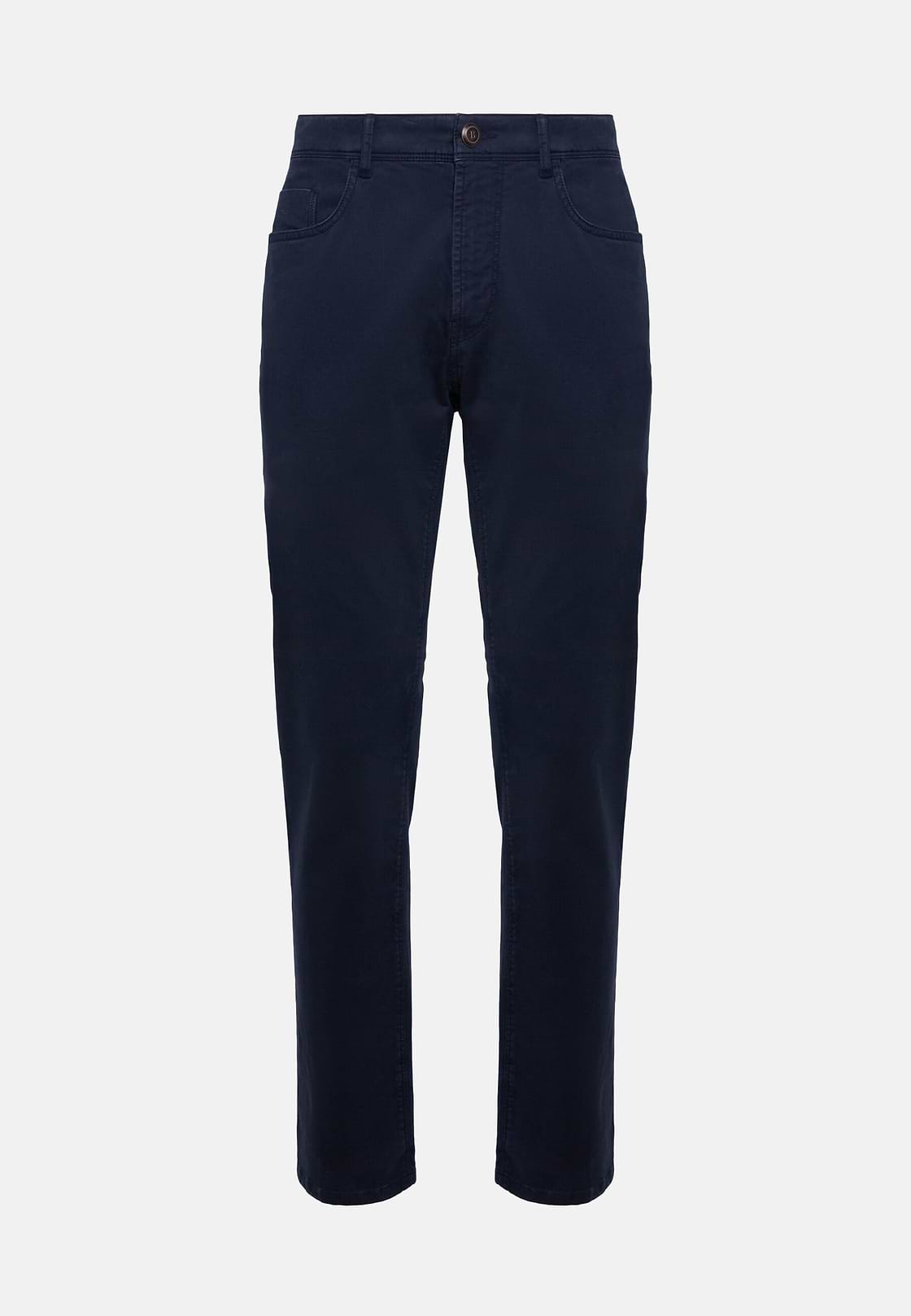 Stretch Cotton Jeans, Navy blue, hi-res