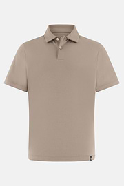 Pima Interlock Button Polo, Taupe, thumb, 5