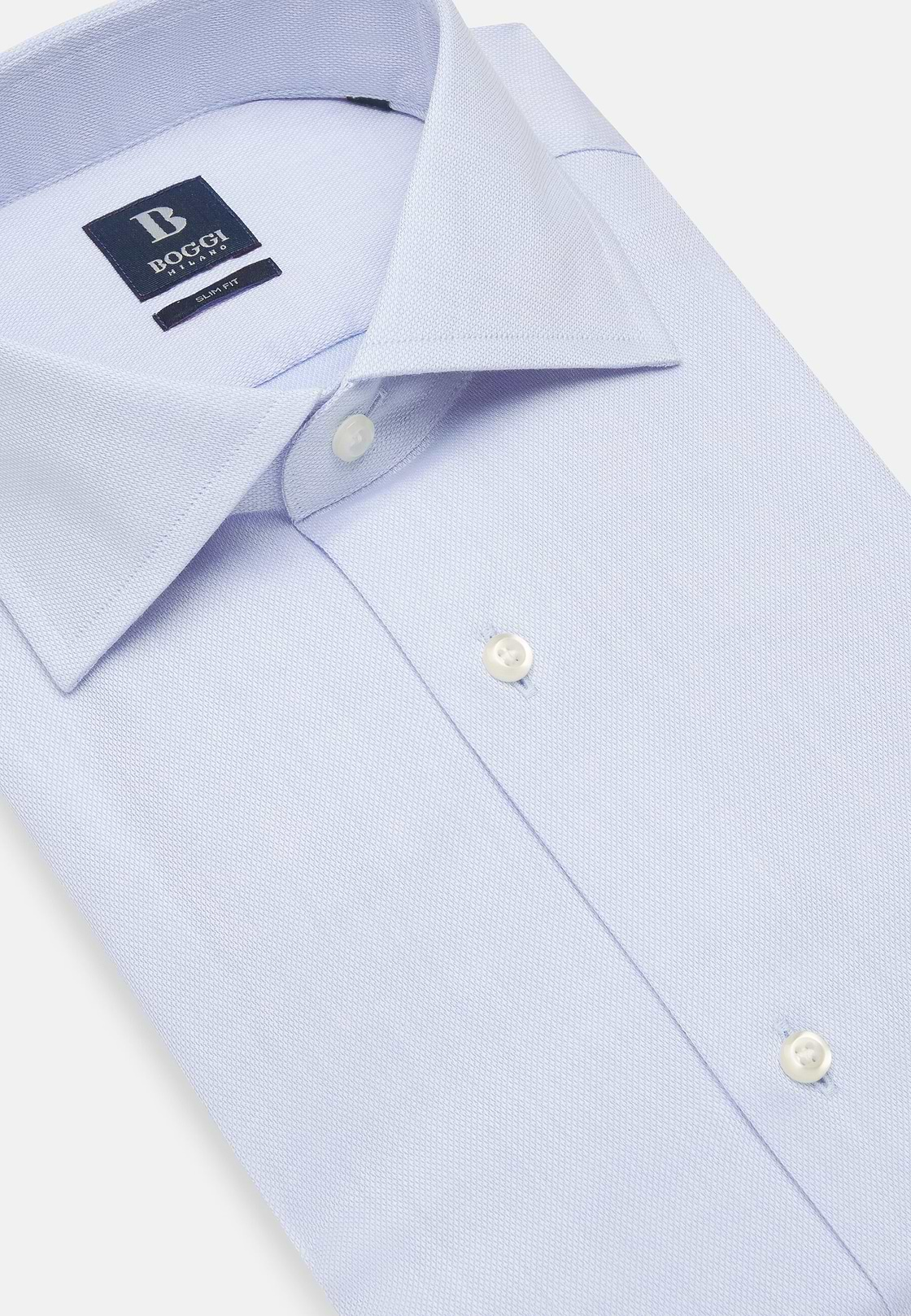 Dobby Windsor Collar Shirt Slim, Light Blue, hi-res