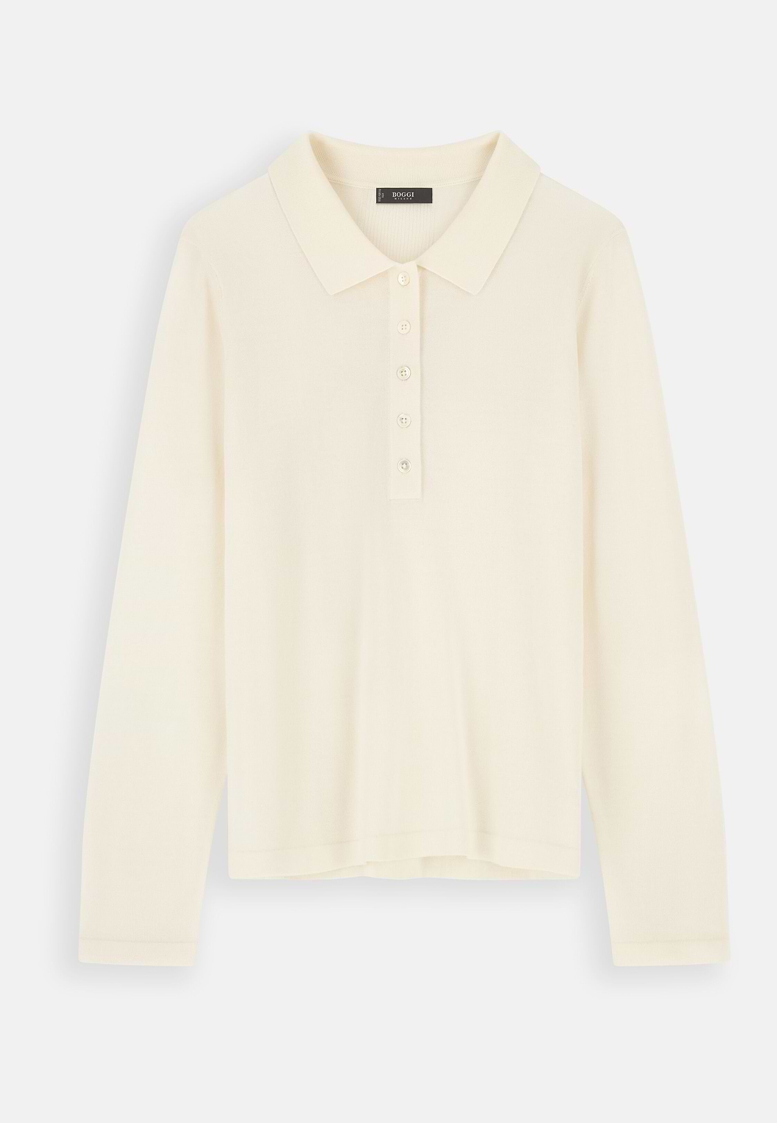 Crew Neck Jumper in Merino Wool Silk, Offwhite, hi-res, 5