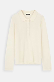Crew Neck Jumper in Merino Wool Silk, Offwhite, thumb, 5