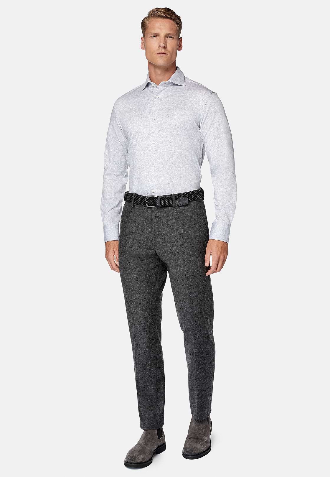 Regular Fit Cotton Jersey Polo Shirt, Light grey, hi-res