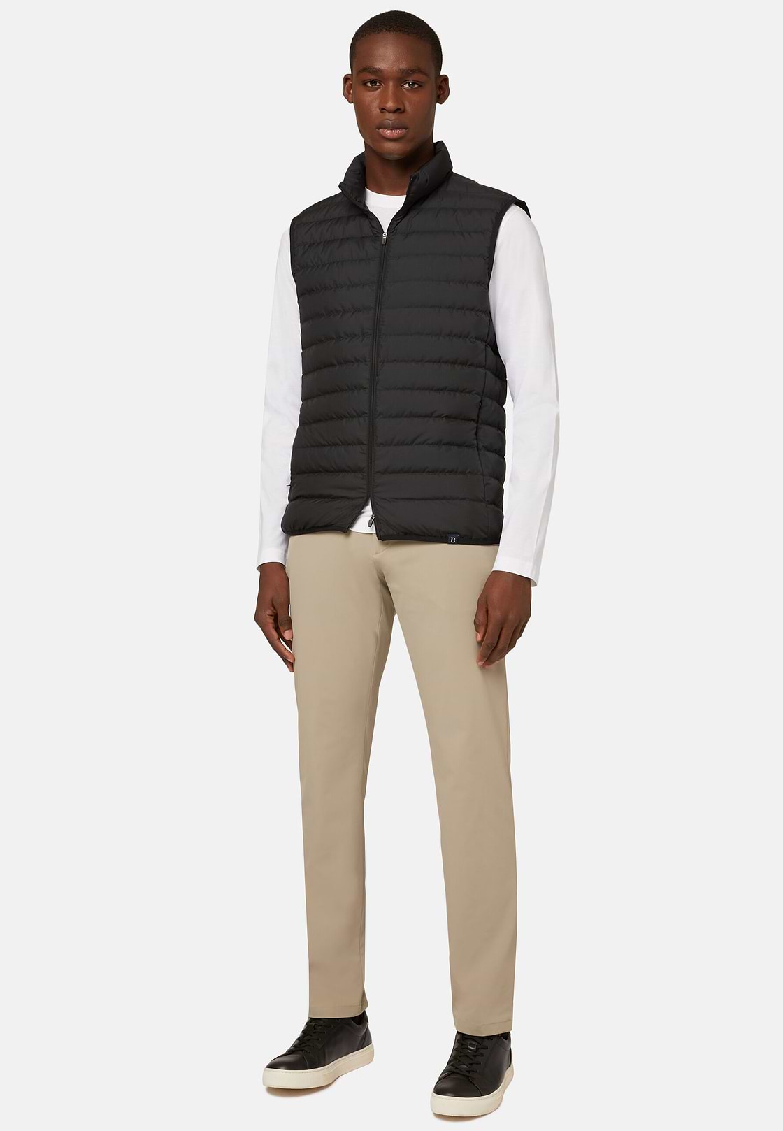 Gilet En Tissu Recyclé En Duvet D'Oie, Noir, hi-res