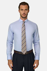 Shirt Patterned Cotton Slim Fit, Light Blue, thumb, 1