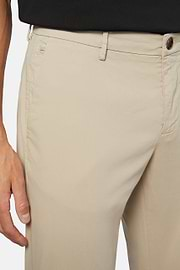 Pantalon En Coton Extensible, Beige, hi-res