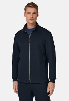 Felpa Full Zip In Light Scuba Misto Cotone