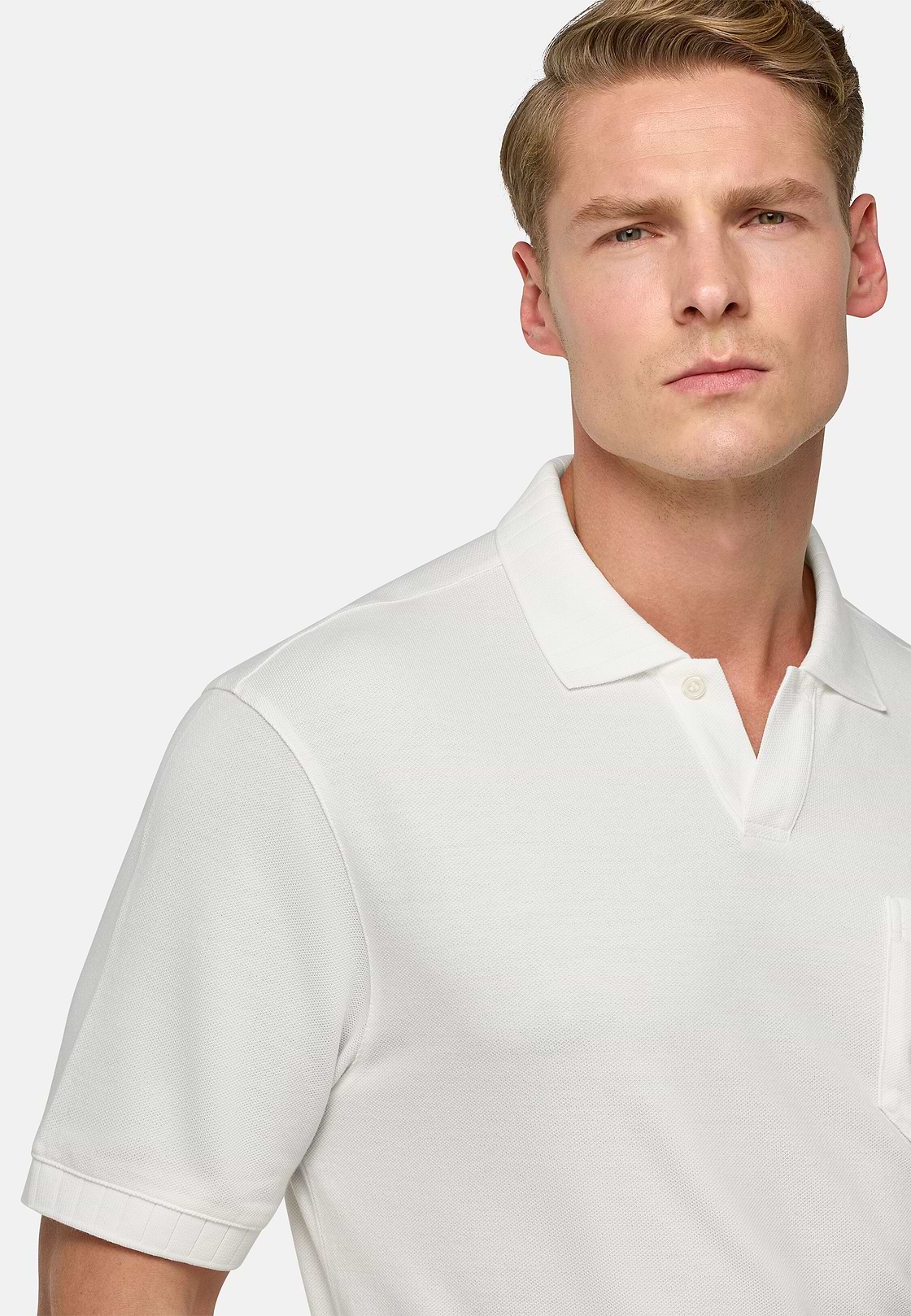 Cotton Piqué Polo Shirt, White, hi-res