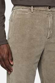 Broek van stretchfluweel, Taupe, hi-res