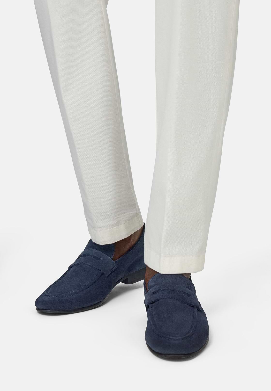 Leather Loafers, Blue, hi-res