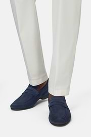 Leather Loafers, Blue, hi-res