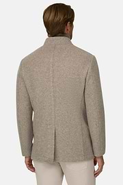 Caban in Gemengd Wol Cashmere Gemêleerd, Grey, thumb, 4
