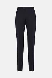 Pants in Stretch Knitted Wool, Navy blue, hi-res