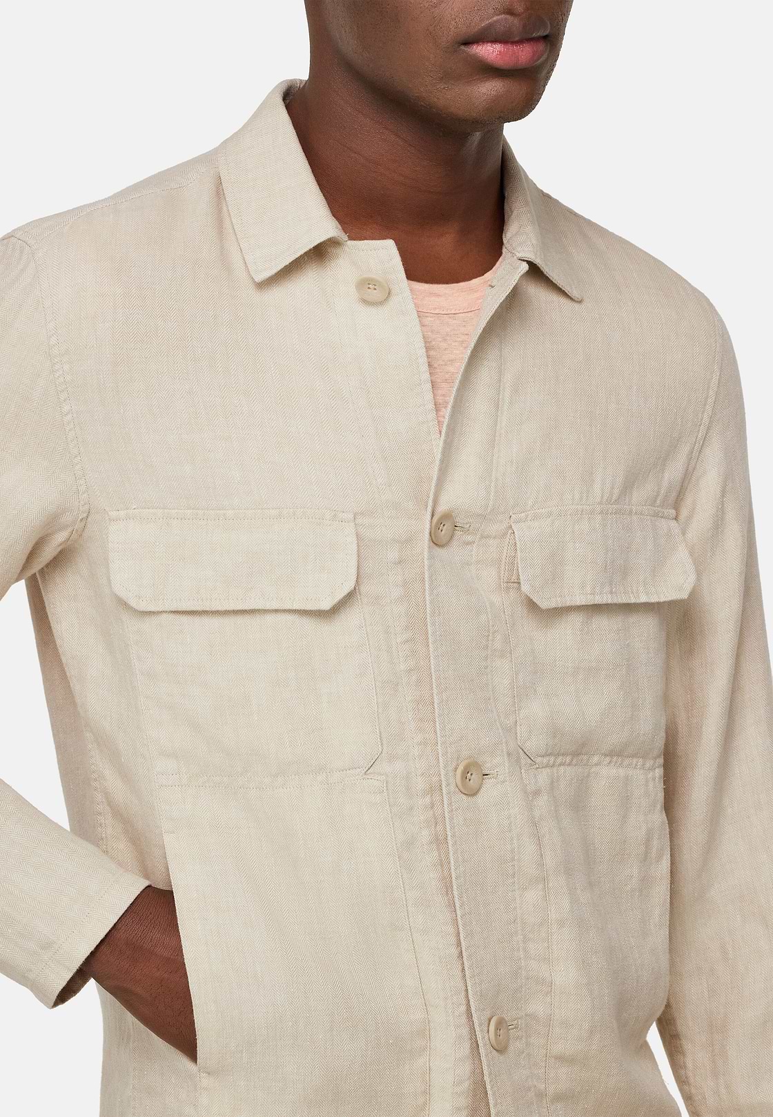 Bond Linen Shirt Jacket, Beige, hi-res
