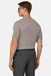 T-Shirt Cotton Crepe, Taupe, thumb, 3
