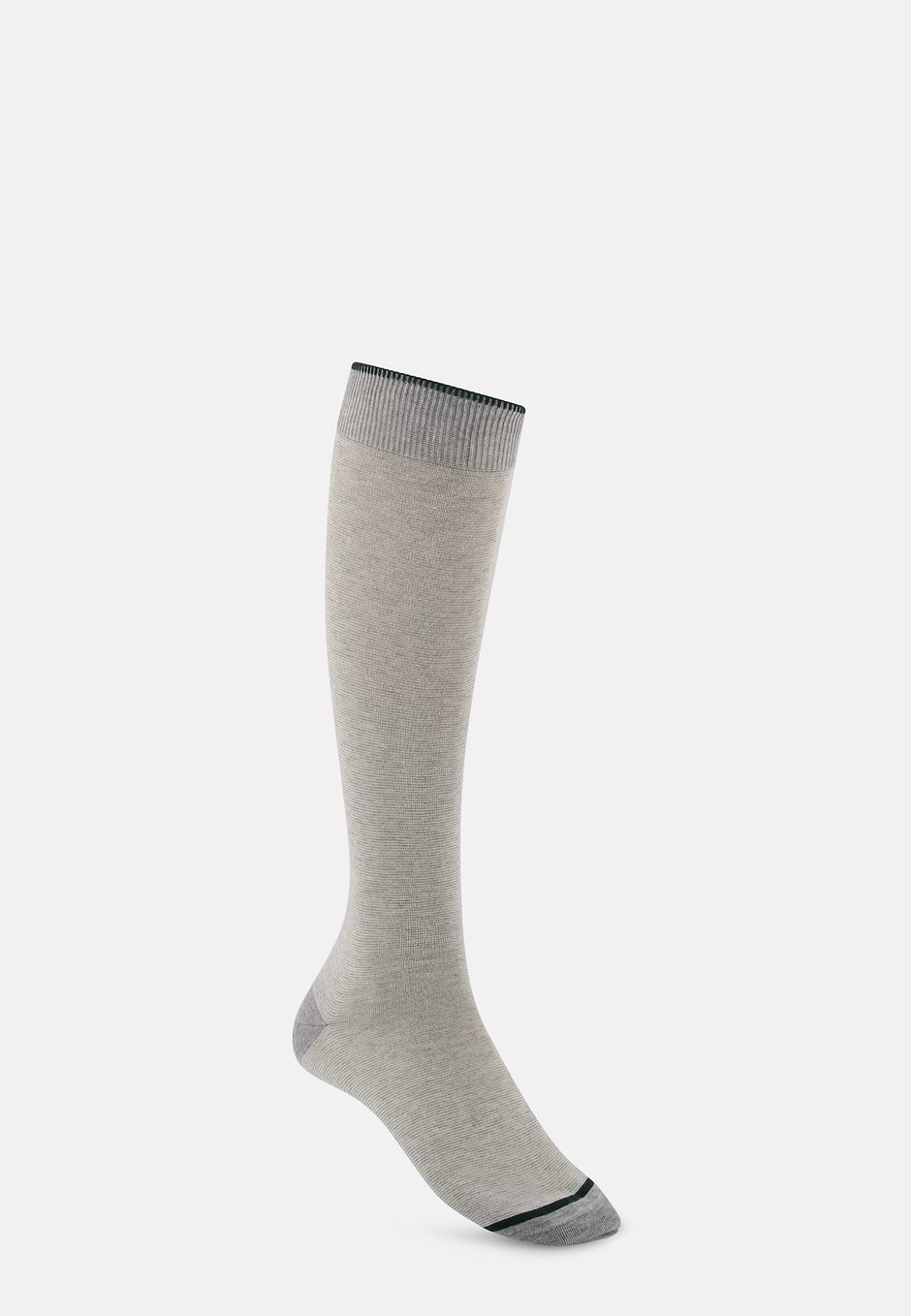 Lange Socken Gestreift aus Mischgewebe, Light grey, hi-res